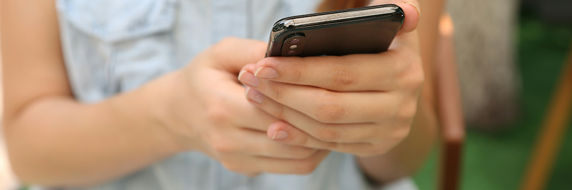 Woman holding smartphone