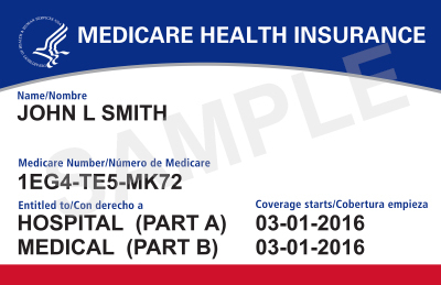 A sample version of the Federal Medicare Insurance card