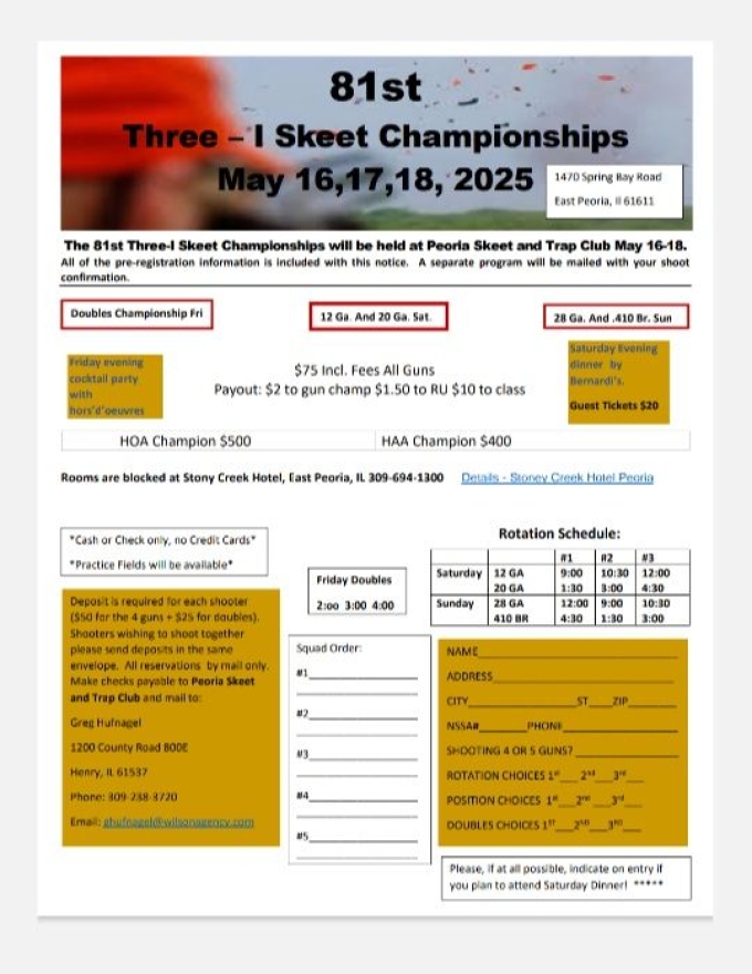 flyer for skeet championship