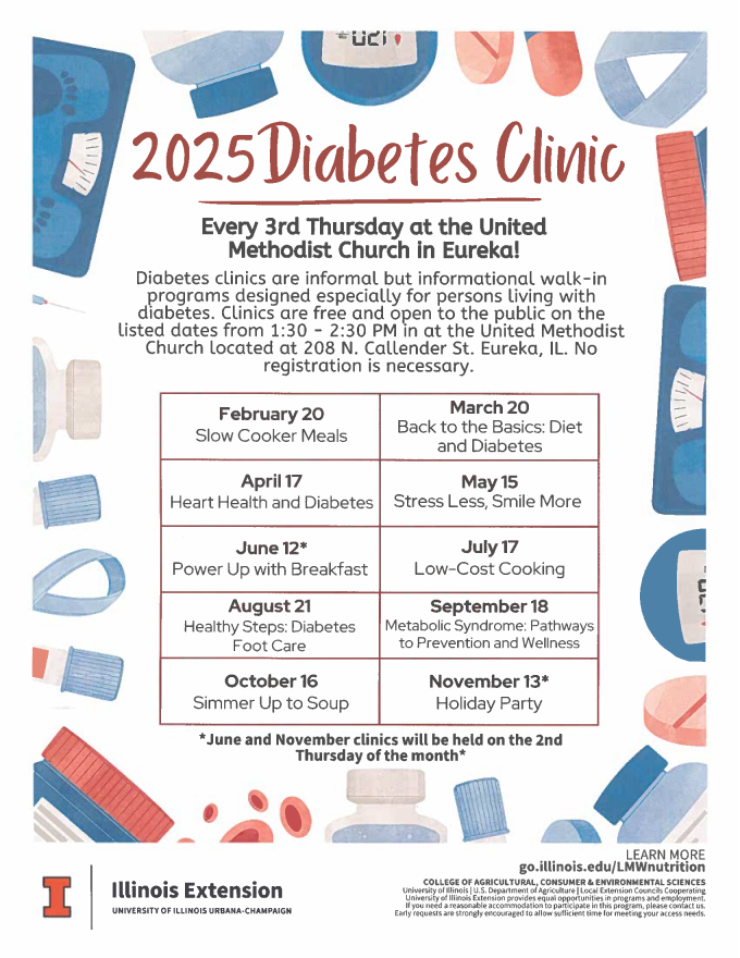 Flyer for U of I 2025 Diabetes Clinic