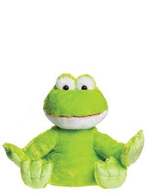 A plush green frog stuffy.